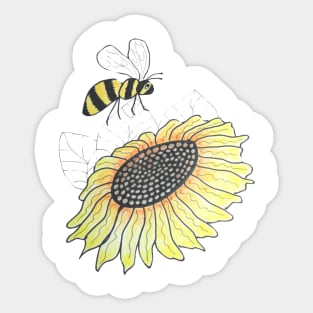 Sunflower and bumble bee Sticker